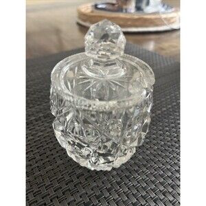 EUC Antique ABP American Brilliant Crystal Cut Glass Mustard Jar Jam Jelly Salt